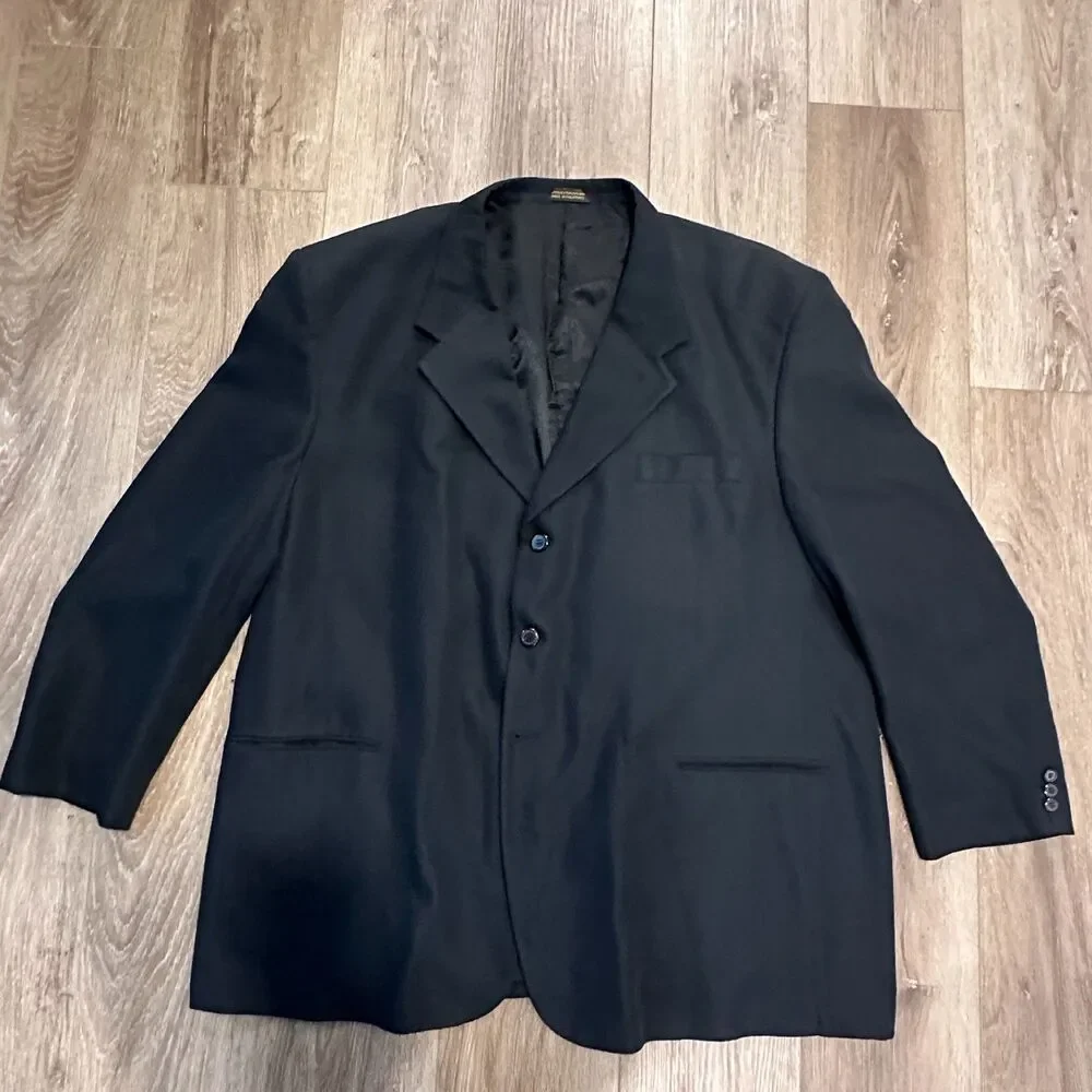Men's Classic Black Blazer Suit Jacket Sport Coat Big & Tall Size 52R